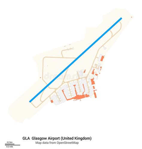 Map Of Glasgow Airport Iata Code Gla Stock Illustration Illustration