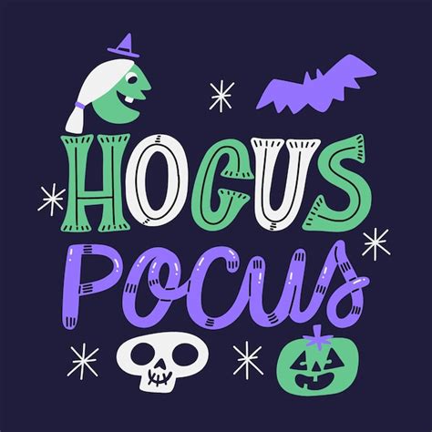 Free Vector Flat Halloween Hocus Pocus Lettering