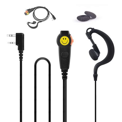 Walkie Talkie Earpiece One Wired Ear Hanger G Loop Ear Bar With Mic And Double Ptt Headset 2 Pin K