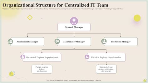 Organizational Structure For Centralized IT Team PPT Example