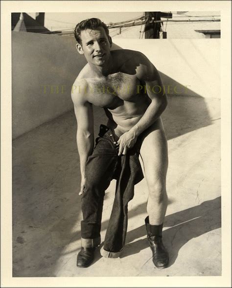 Don Fuller Amg Mizer Rooftop Nude Male Vintage B W Physique Photo The