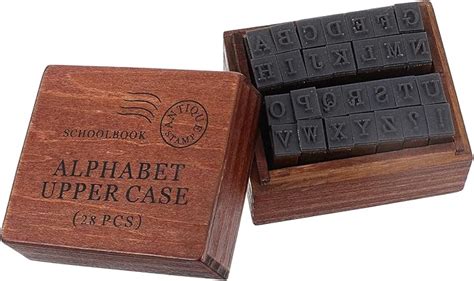 MAJESTE Holz Gummi Alphabet Buchstaben Stempel Alphabet Stempel Set