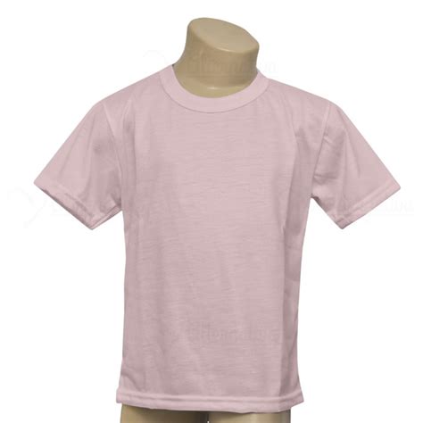 Camiseta Rosa Infantil Poliéster Para Sublimação