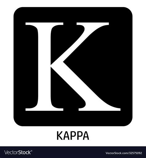 Kappa Greek Letter Icon Royalty Free Vector Image