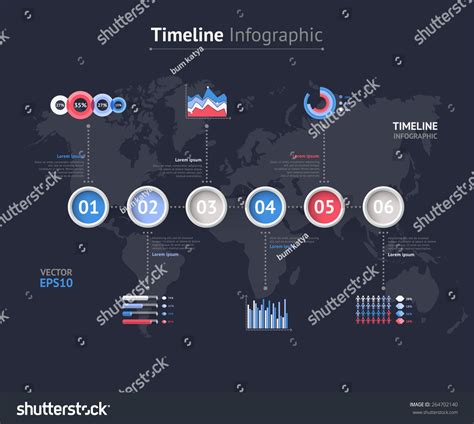 Timeline Vector Infographic World Map Stock Vector (Royalty Free ...