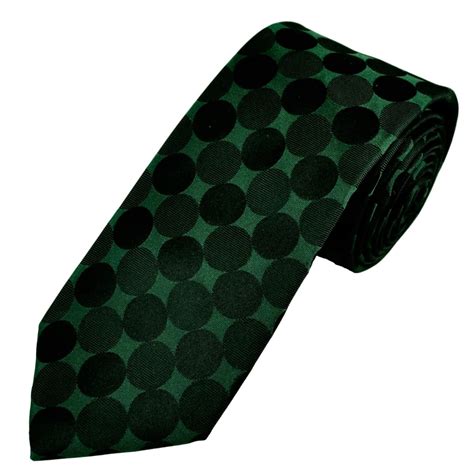 Luxury Dark Green Black Large Polka Dot Silk Tie From Ties Planet Uk