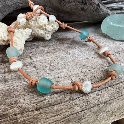 Sea Glass Anklet Etsy