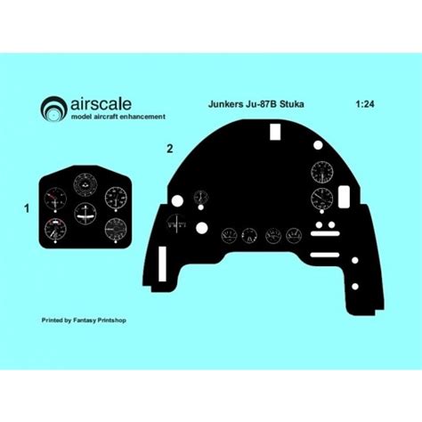 Airscale 1 24 Junkers Ju87B Stuka Instrument Panel PE Decal For