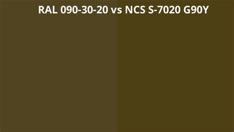 Ral 090 30 20 Vs Ncs S 7020 G90y Ral Colour Chart Uk