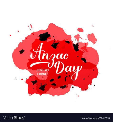 Anzac Day Calligraphy Hand Lettering Isolated Vector Image