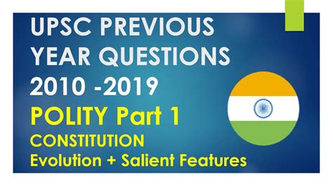 Polity Part 1 Constitution Topic Wise Solved Previous 10 Years Mcqs