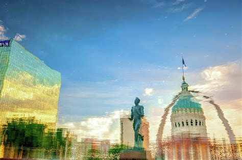 Reflecting The Lou A Saint Louis Skyline Waterscape Photograph