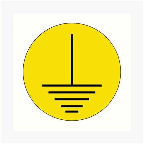 Electrical Earthing Grounding Sign Symbols Circle Shape Stickers For