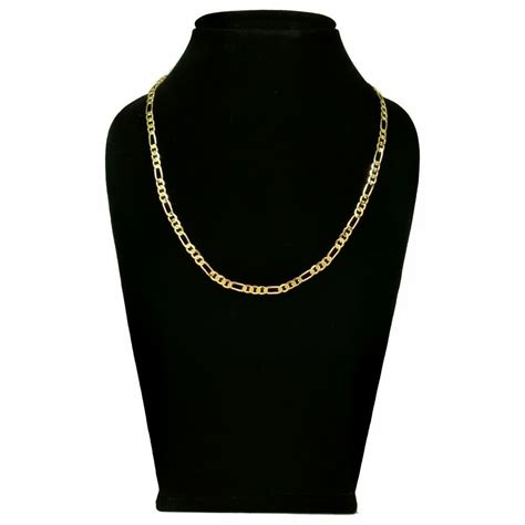 Ethnic Brass Simple Figaro Gold Plated Thick Chain Size 18 Inch At Rs