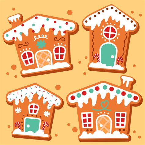 Set Of Cute Gingerbread Cookies For Christmas Vector 5085006 Vector Art