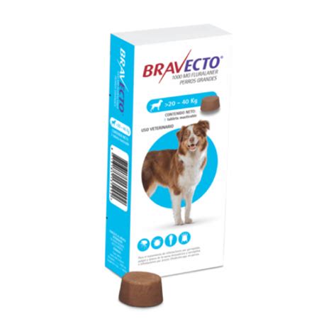 Bravecto 1000mg De 3 Meses Para Perro De 20 A 40 Kg Ceragro