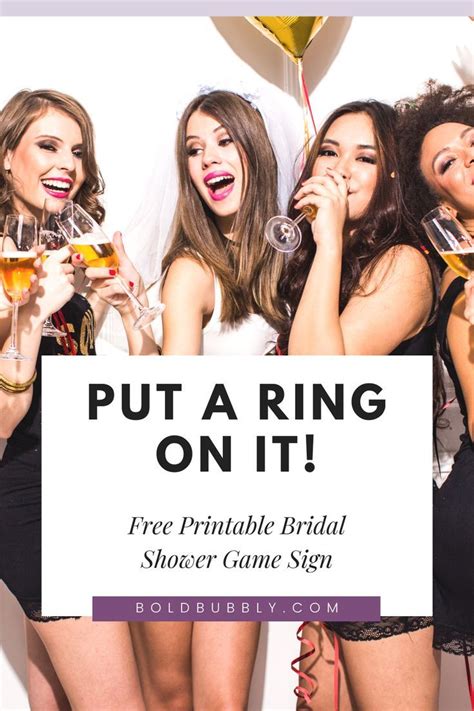 Put A Ring On It Bridal Shower Game Free Printable Sign Artofit