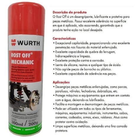 Desengripante Rost Off Mechanic Spray 300ml Wurth