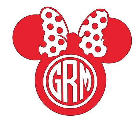 Minnie Mouse Monogram Decal Monogram Decal Minnie Etsy