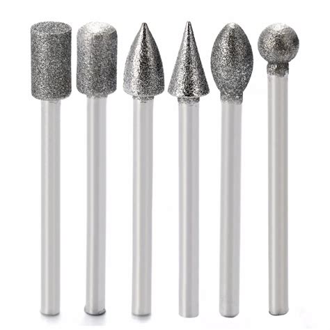 20Pcs Diamond Drill Bit 3mm Shank Diamond Grinding Heads High Strength