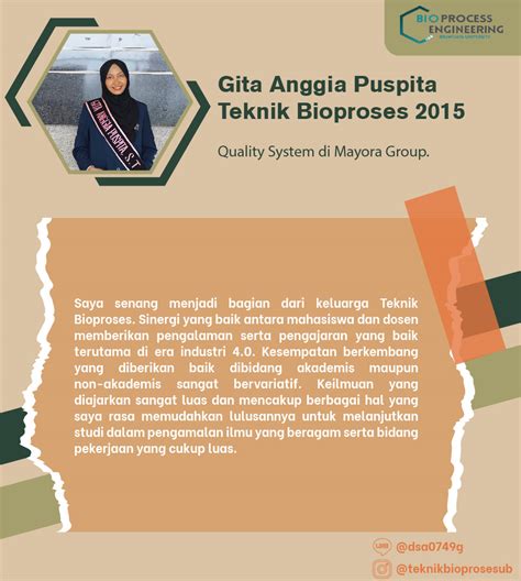 Testimoni Alumni Teknik Bioproses Departemen Teknik Biosistem Ftp Ub