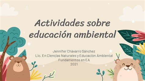 Actividades Sobre Educación Ambiental