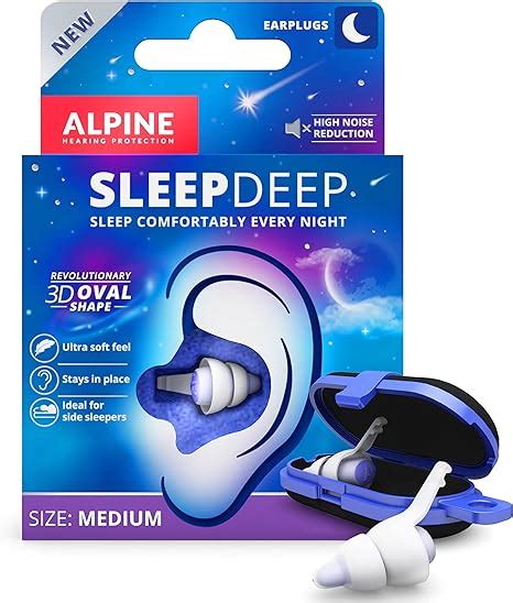 Alpine SleepDeep Bouchons DOreilles Pour Dormir Forme Ovale 3D Gel