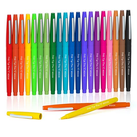 Buy Lelix 20 Colors Felt Tip Pens, Medium Point Assorted Colors Markers ...