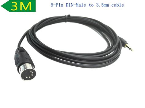 5 Pin Din Male Cable 5 Pin Din Midi Plug To 35mm18in Trs Stereo Male Jack Stereo Audio