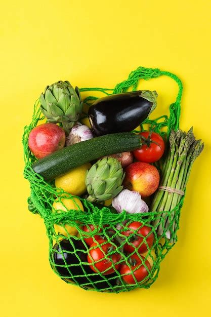 Sac En Filet Avec Fruits L Gumes Concept Sans Plastique Z Ro D Chet