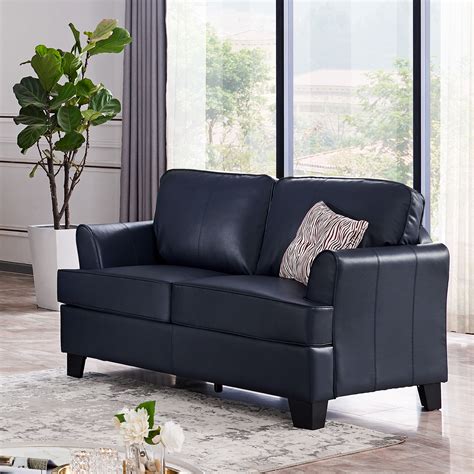 Alexandria Leather Loveseat (Blue) – TAF Furniture