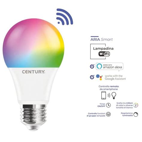 Ampoule LED Smart Wifi 10W CENTURY contrôlable à distance