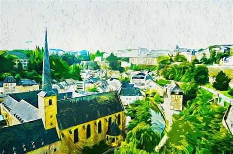 Premium Photo | Luxembourg oil paint landscape