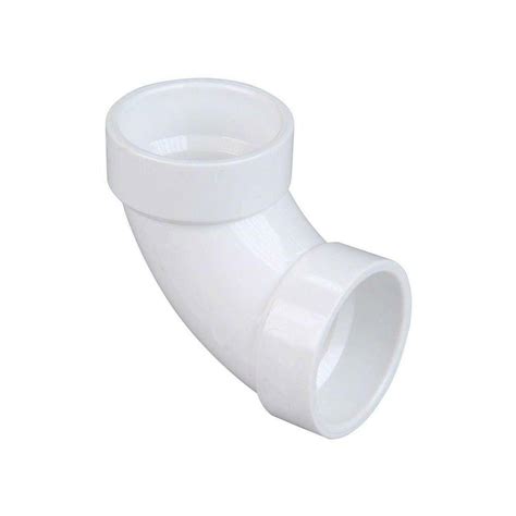 VPC 1 1 2 In PVC DWV 90 Degree Hub X Hub Elbow Fitting 34 LP300 015B