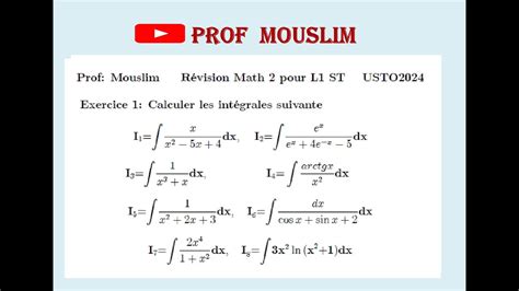 Primitives Et Int Grales Exercice Avec Solution D Taill E Sur Le