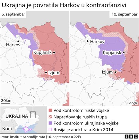 Rusija I Ukrajina Ukrajinska Kontraofanziva U Mapama BBC News Na Srpskom