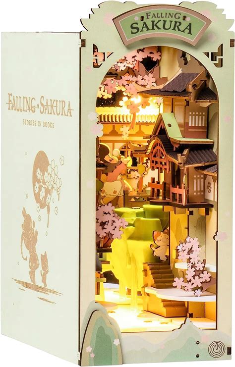 Amazon Rolife Diy Book Nook Kit Falling Sakura Diy Miniature