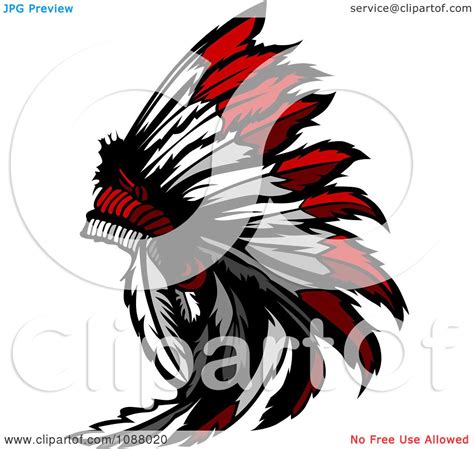 Clipart Native American Indian Chief Feather Headdress - Royalty Free ...