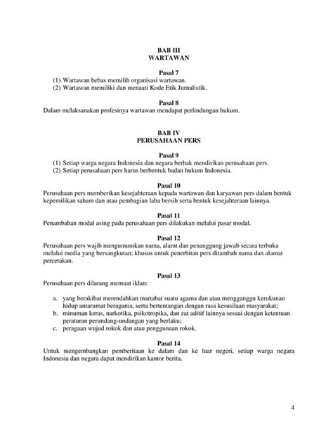 UU No 40 Tahun 1999 Tentang Pers PDF
