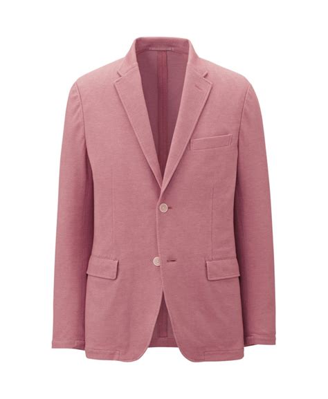 Pink Uniqlo Blazer Jersey Jacket Jackets Uniqlo