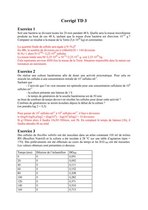 Corrig Td Td Microbiologie Ucbl Studocu