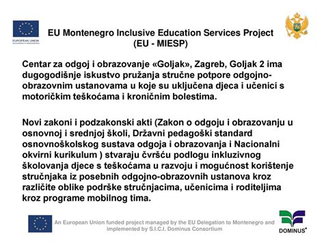 Eu Montenegro Inclusive Education Services Project Eu Miesp Ppt