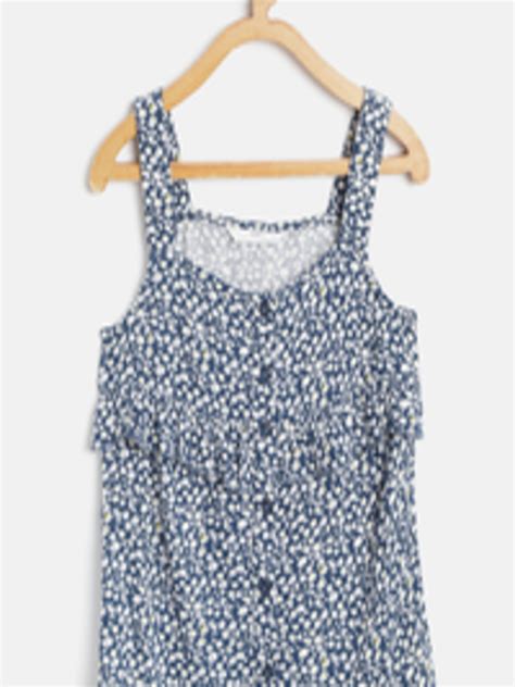 Buy Marks And Spencer Girls Navy Blue And White Ditsy Floral Print Top Tops For Girls 12447990