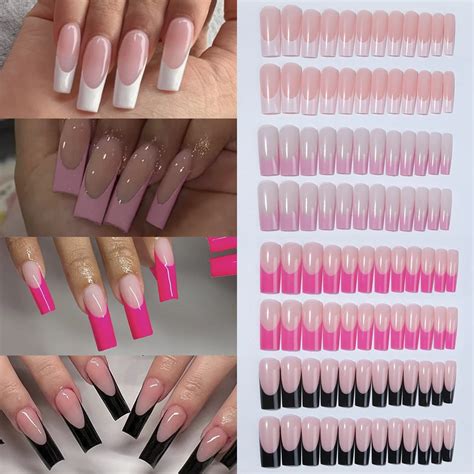 96pcs Long Square Nail Combination Series Of Fake Nails Press Nails Women And Girls Y2k Daily