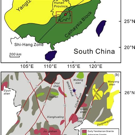 A Simplified Geological Map Of The South China Block B Regional