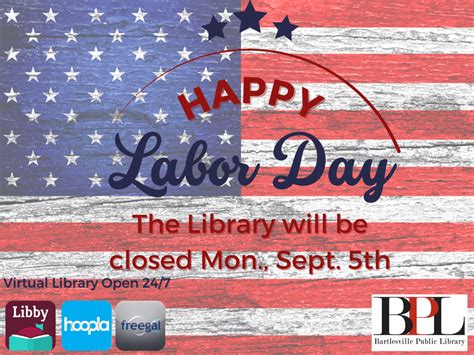 Library Closed For Labor Day Bartlesville Public Library