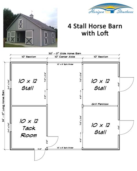 3 Stall Horse Barn With Tackfeed Room And Loft This Modular Barn