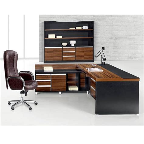 Furnitures Land Brown And Black Executive Desk For Office Area With