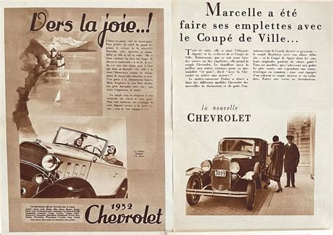 Chevrolet Alte Werbungen Anciennes Publicit S Kaufen