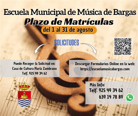 Bargas Formación musical en la Escuela Municipal de Música Matrícula